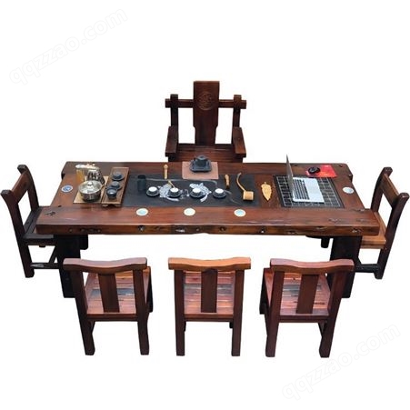 老船木茶桌椅组合功夫实木茶台家用小茶几办公室茶桌茶具套装一体