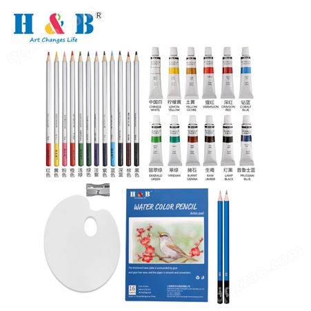 H&B31件水彩颜料套装 21件水溶性彩铅笔 绘画铅笔批发定制厂家