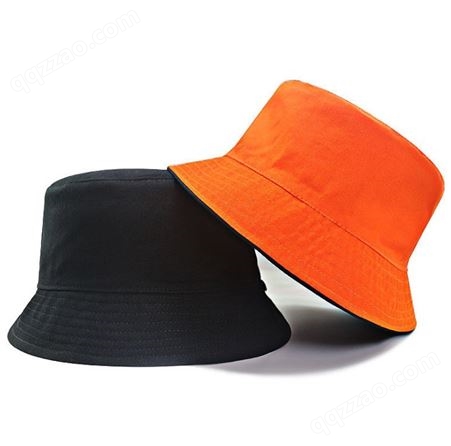 定制纯棉渔夫帽 双面刺绣印花加厚纯色盆帽logo日系遮阳帽