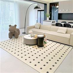 法式轻奢客厅黑石公寓地毯新西兰羊毛卧室高级感沙发茶几大面积垫