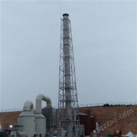 铁塔佰源碳钢烟囱塔架 烟囱塔 20米燃气仿生烟筒塔 塔架式钢